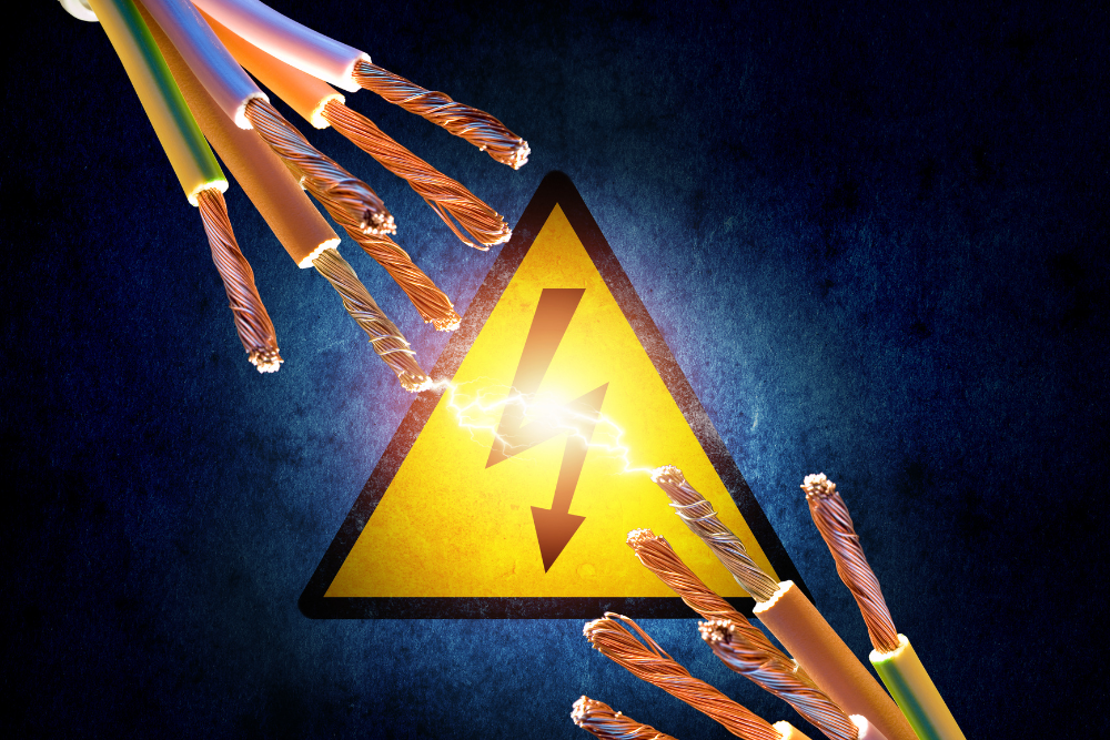 Emergency electrician working at night